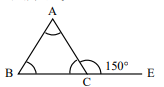 Illustration for নিচের চিত্রে ∠B=75° এবং ∠ACE=150° হলে ∠A কোণের মান কত?